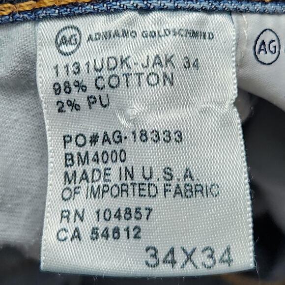 AG Adriano Goldschmied Jeans Mens 34x34 Blue Matchbox Slim Straight Actual 34X29 - Picture 14 of 16